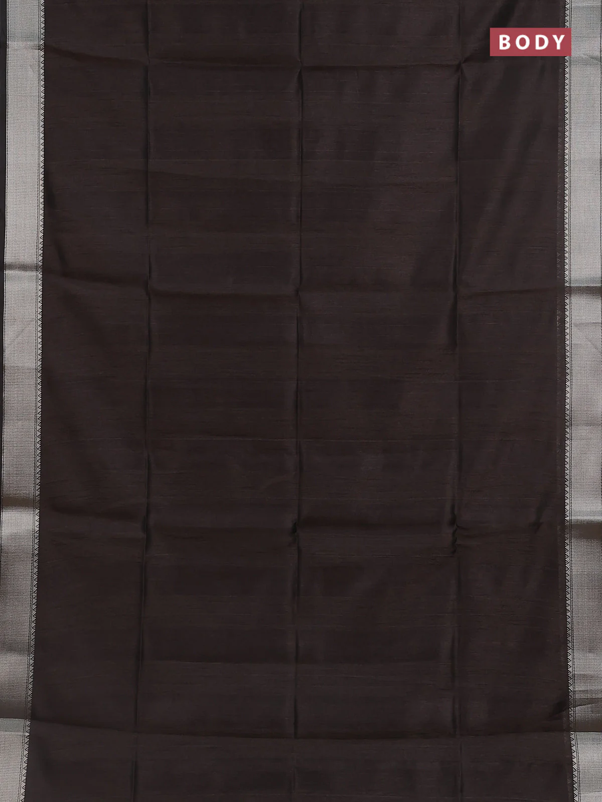 Semi dupion saree coffee brown with plain body and madhubani printed pallu & blouse - Image 2