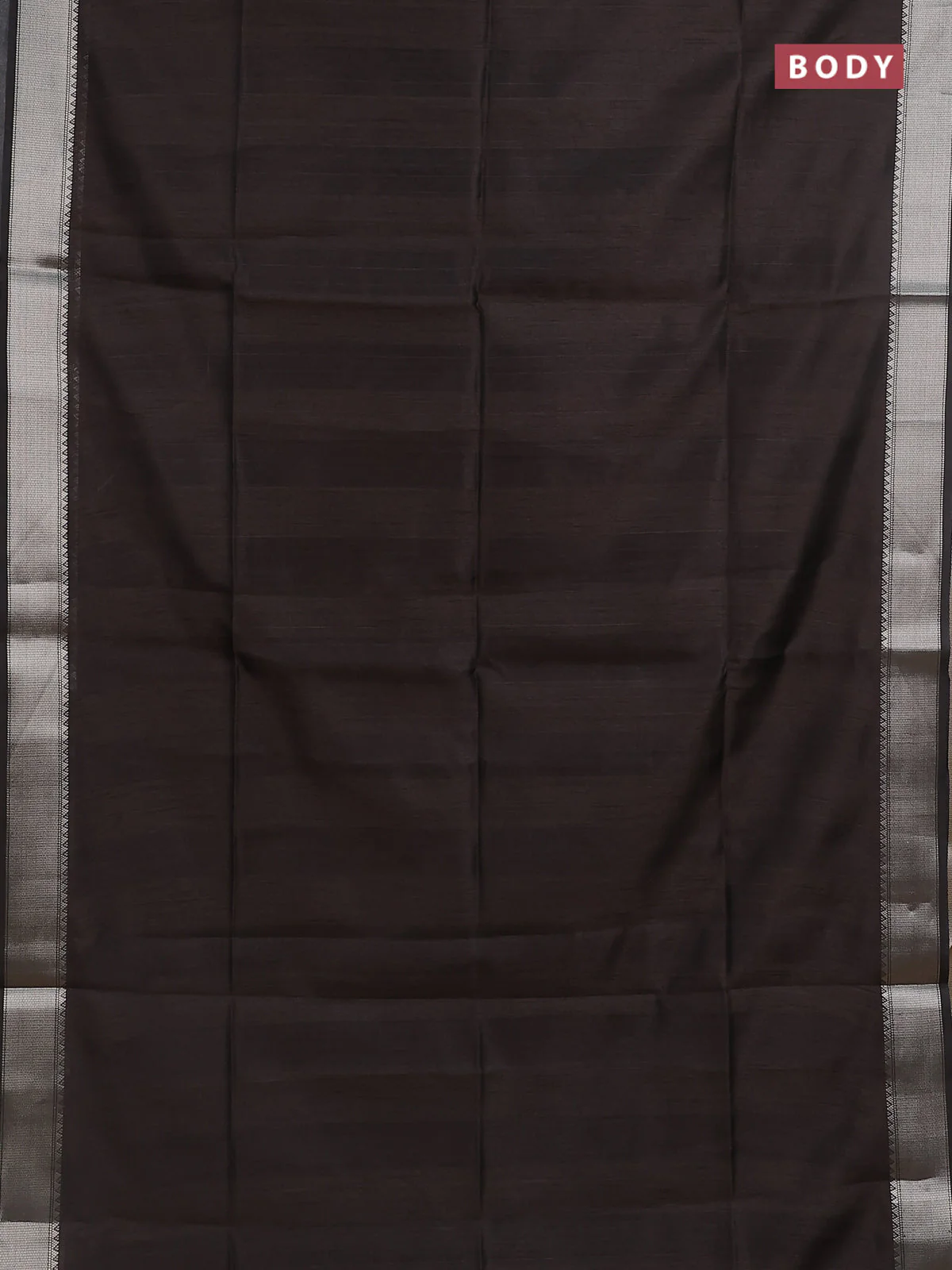 Semi dupion saree coffee brown with plain body and madhubani printed pallu & blouse - Image 2