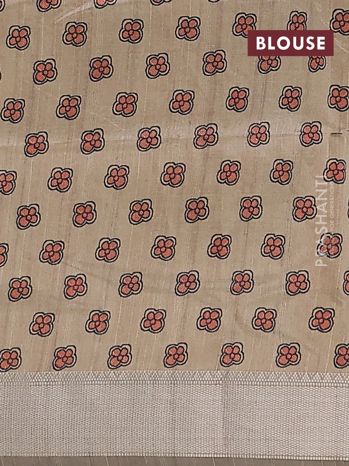Semi dupion saree dark mustard with plain body and madhubani printed pallu & blouse - Image 4