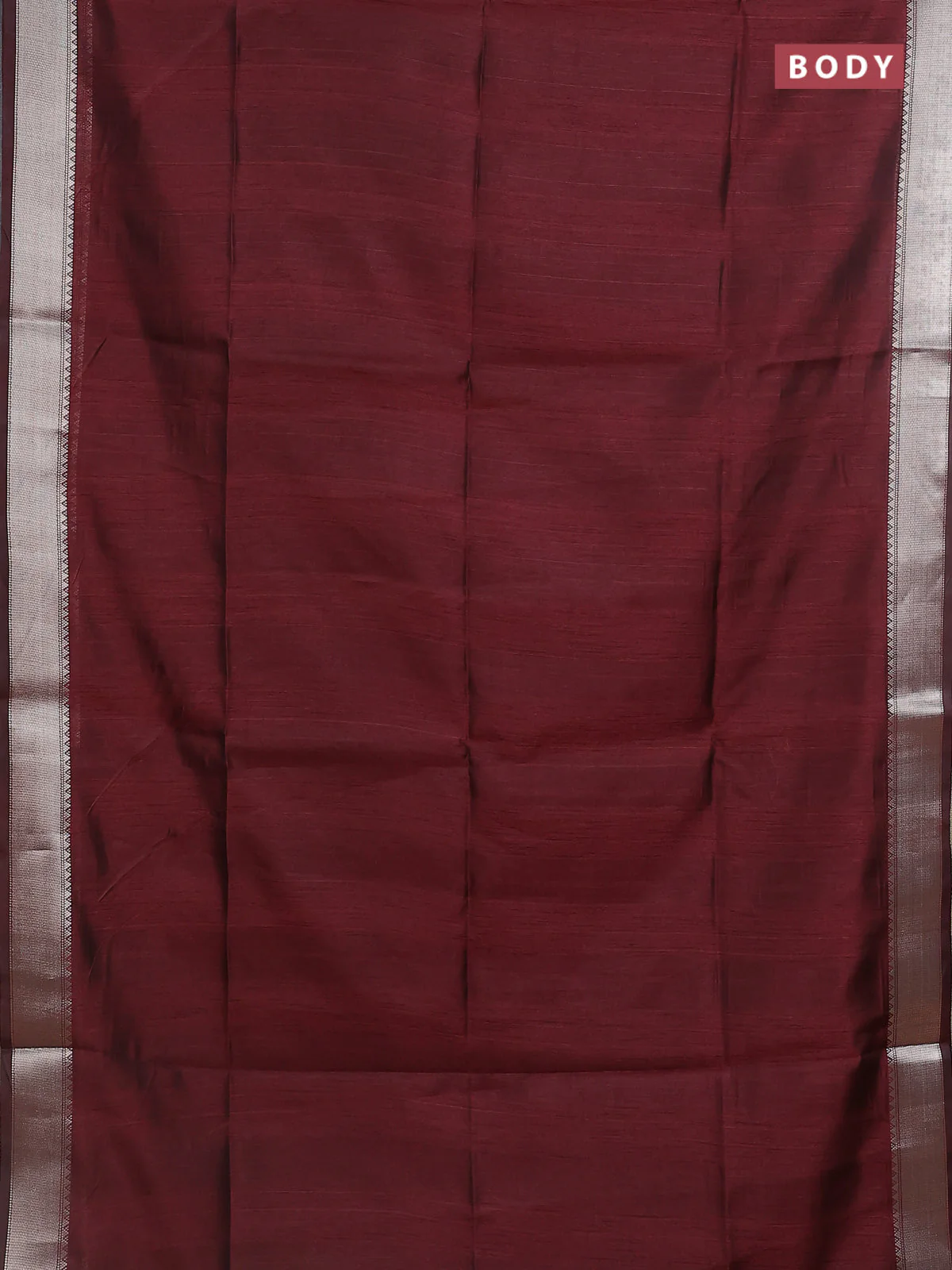 Semi dupion saree deep maroon and beige with plain body and madhubani printed pallu & blouse - Image 2