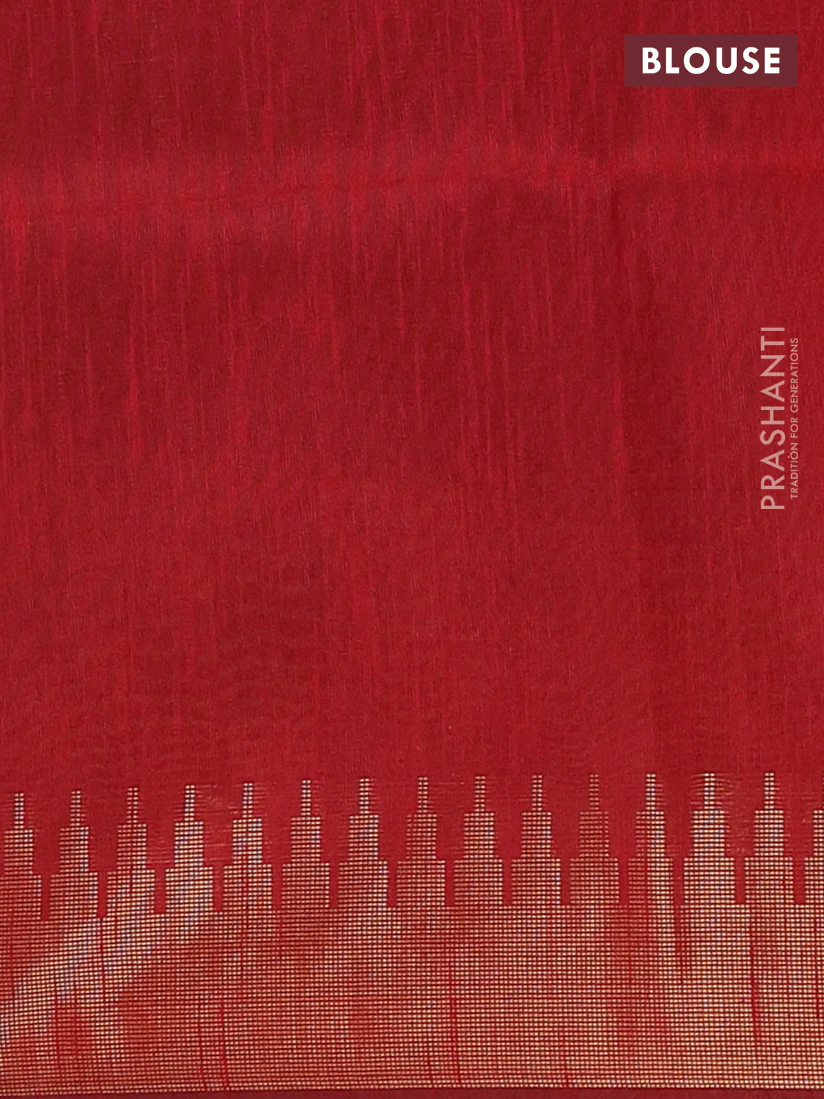 Semi dupion saree fluorescent green and maroon with allover zari weaves and temple zari woven border - Image 4