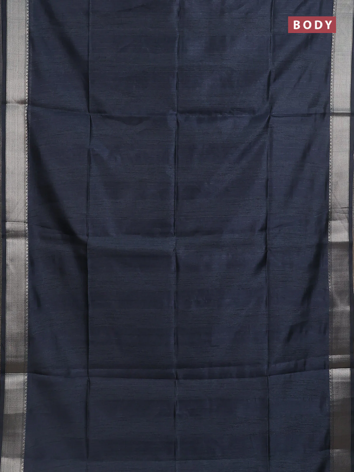 Semi dupion saree grey and beige with plain body and madhubani printed pallu & blouse - Image 2
