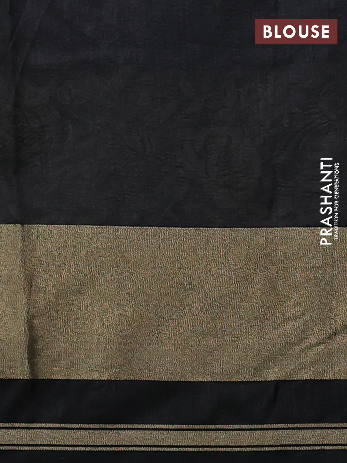 Semi dupion saree grey and black with allover thread weaves and parsi embroidery work zari woven border - Image 9