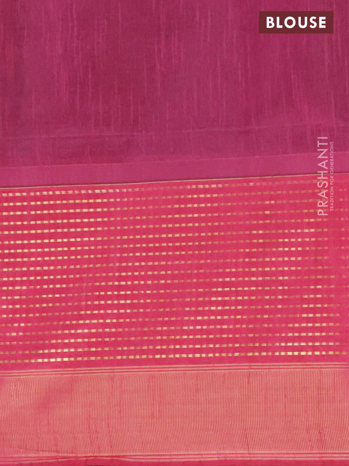 Semi dupion saree grey and pink with plain body and long zari woven border - Image 4