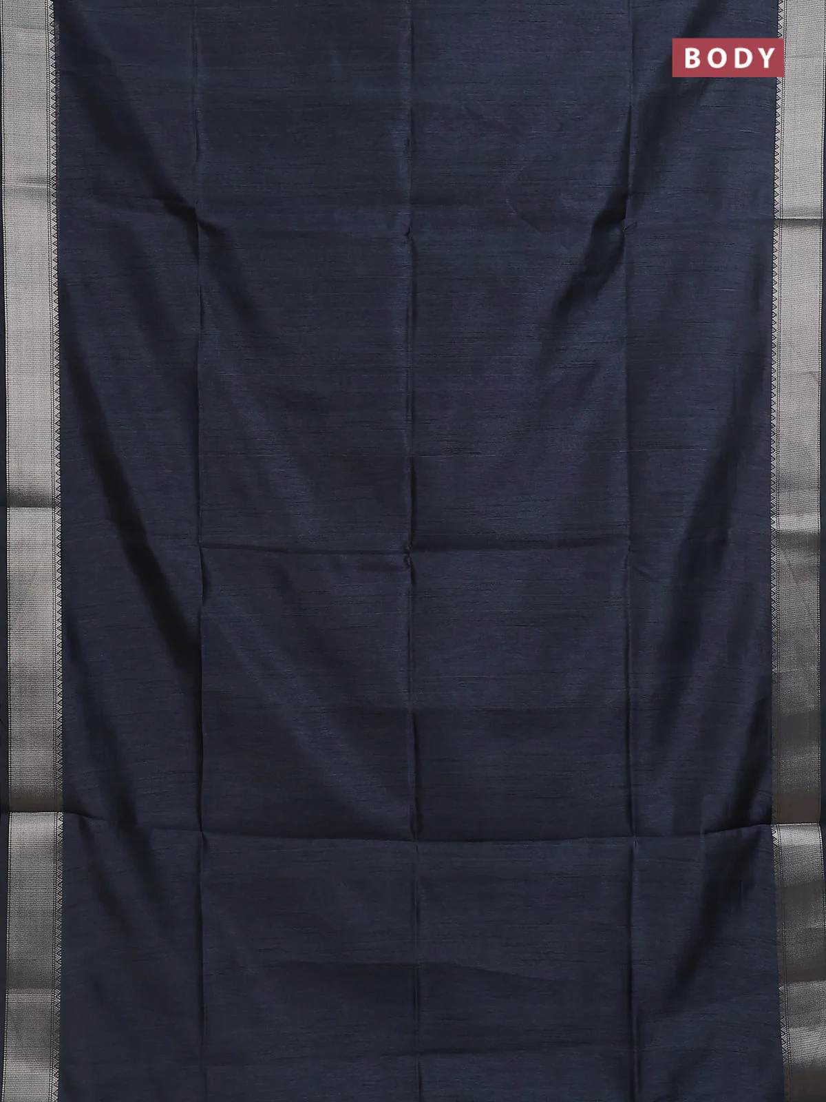Semi dupion saree grey with plain body and madhubani printed pallu & blouse - Image 2