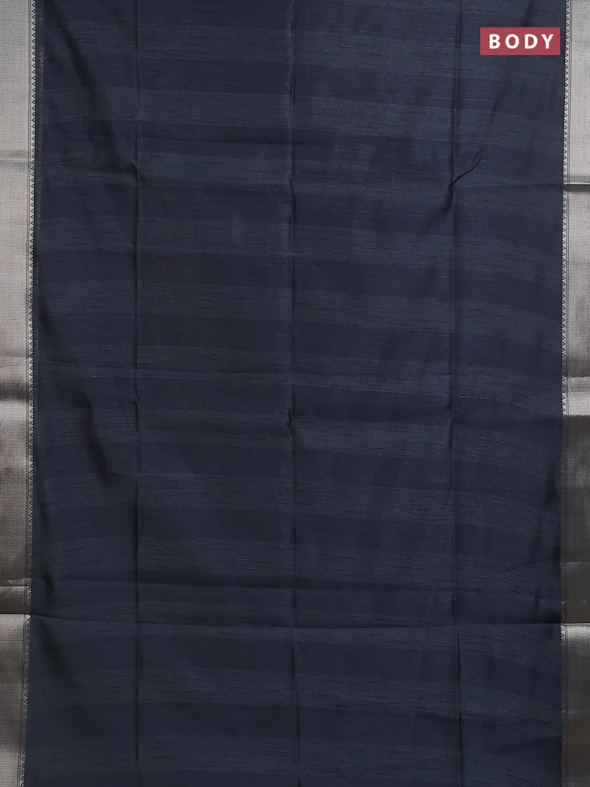 Semi dupion saree grey with plain body and madhubani printed pallu & blouse - Image 2