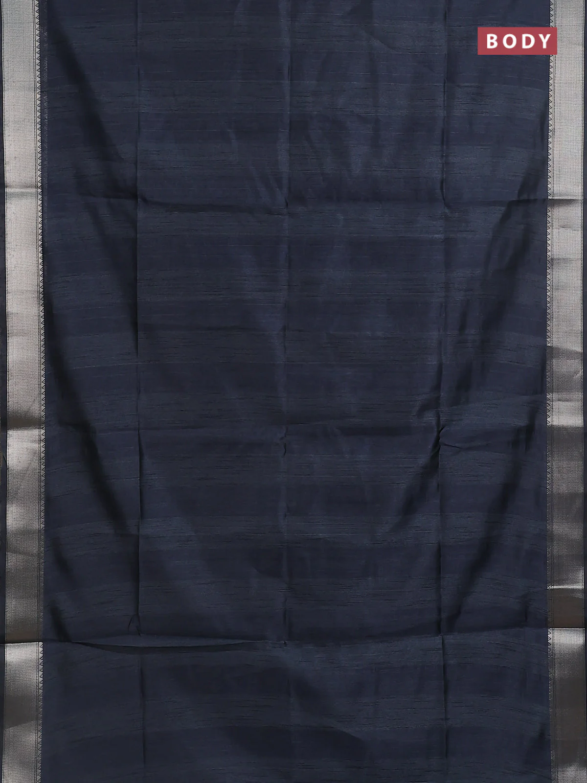 Semi dupion saree grey with plain body and madhubani printed pallu & blouse - Image 2