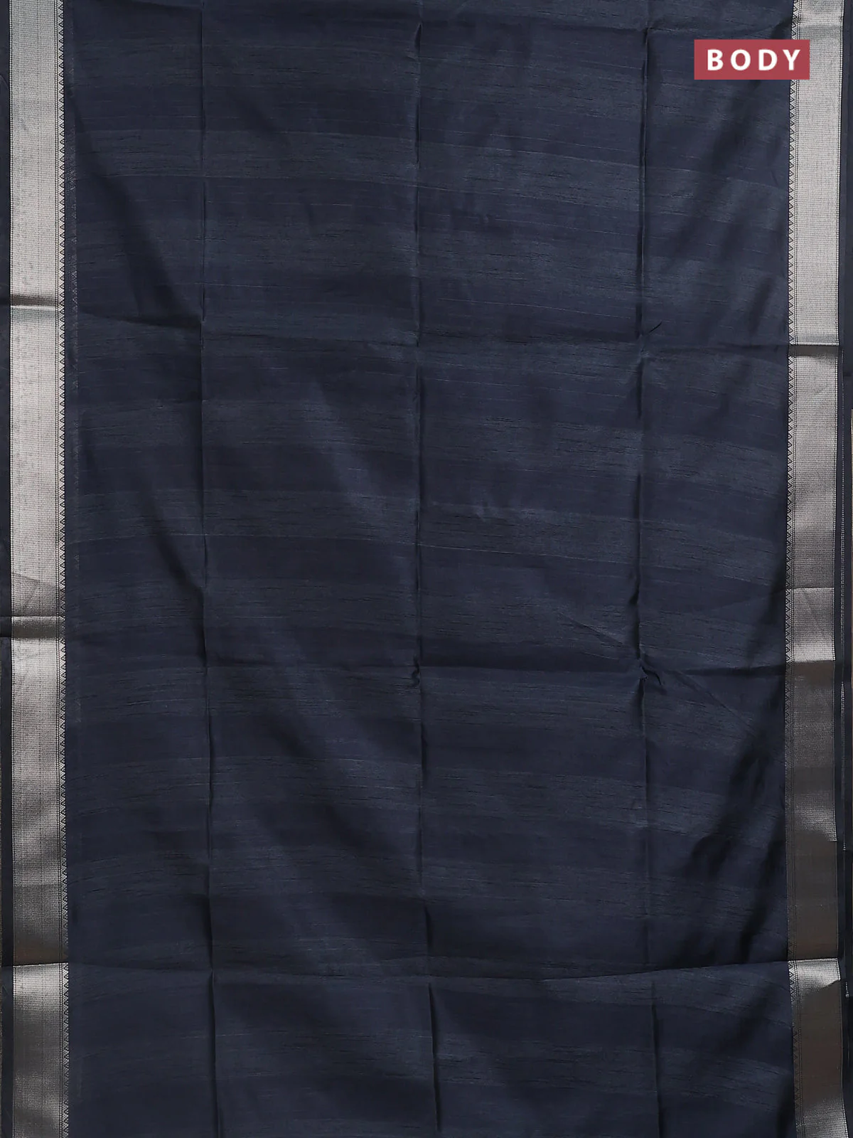 Semi dupion saree grey with plain body and madhubani printed pallu & blouse - Image 2
