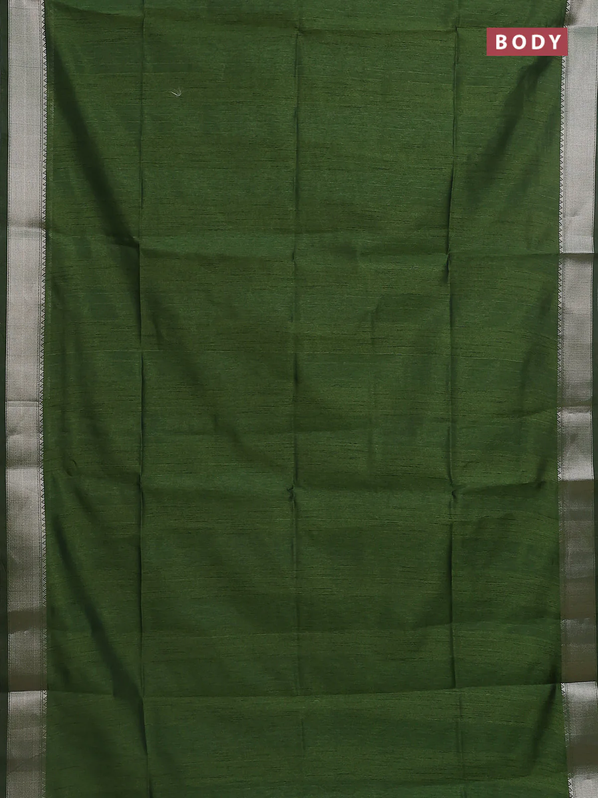 Semi dupion saree light green with plain body and madhubani printed pallu & blouse - Image 2