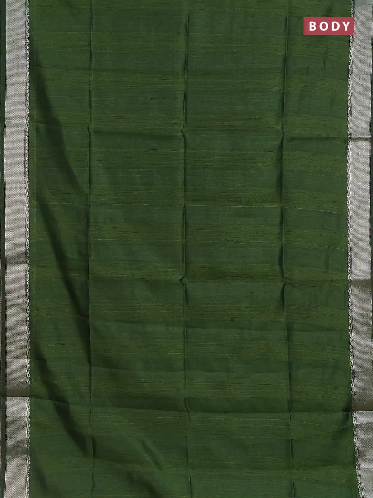 Semi dupion saree light green with plain body and madhubani printed pallu & blouse - Image 2