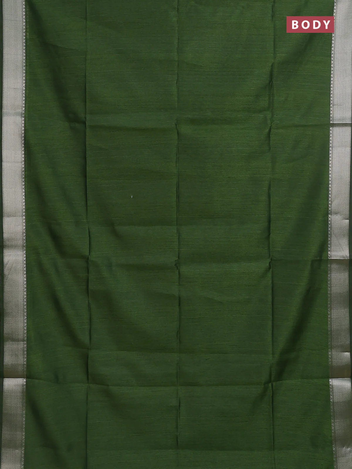 Semi dupion saree light green with plain body and madhubani printed pallu & blouse - Image 2
