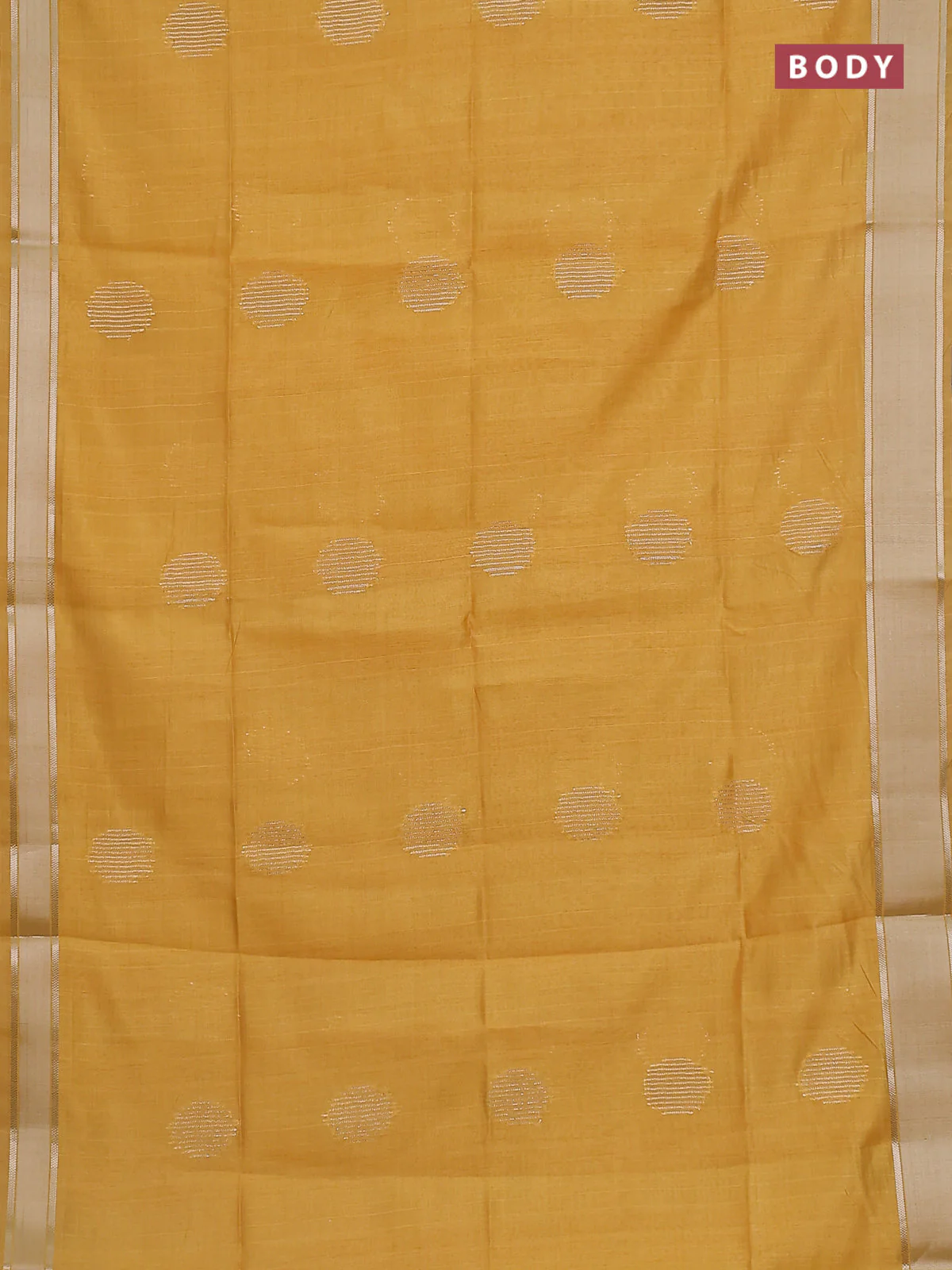 Semi dupion saree mustard yellow with zari woven buttas and madhubani printed pallu & blouse - Image 2