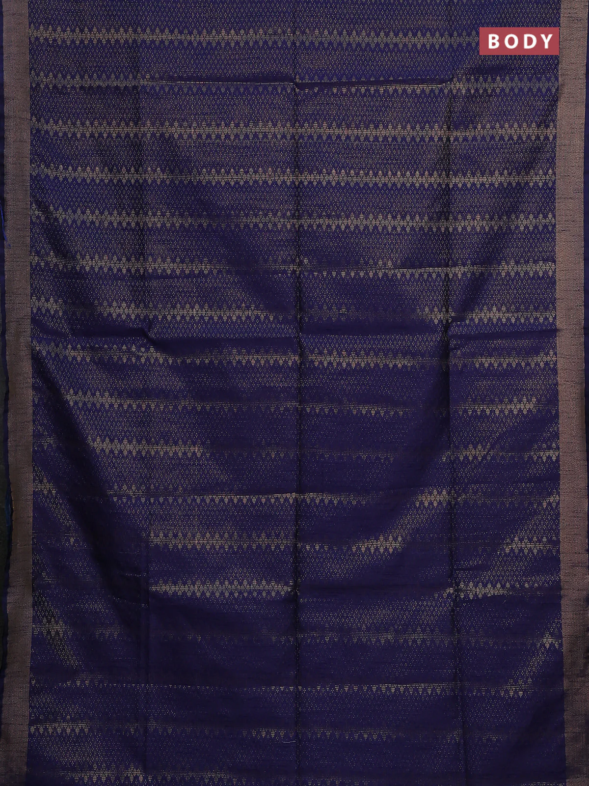 Semi dupion saree navy blue and blue with allover zari weaves and zari woven border - Image 2