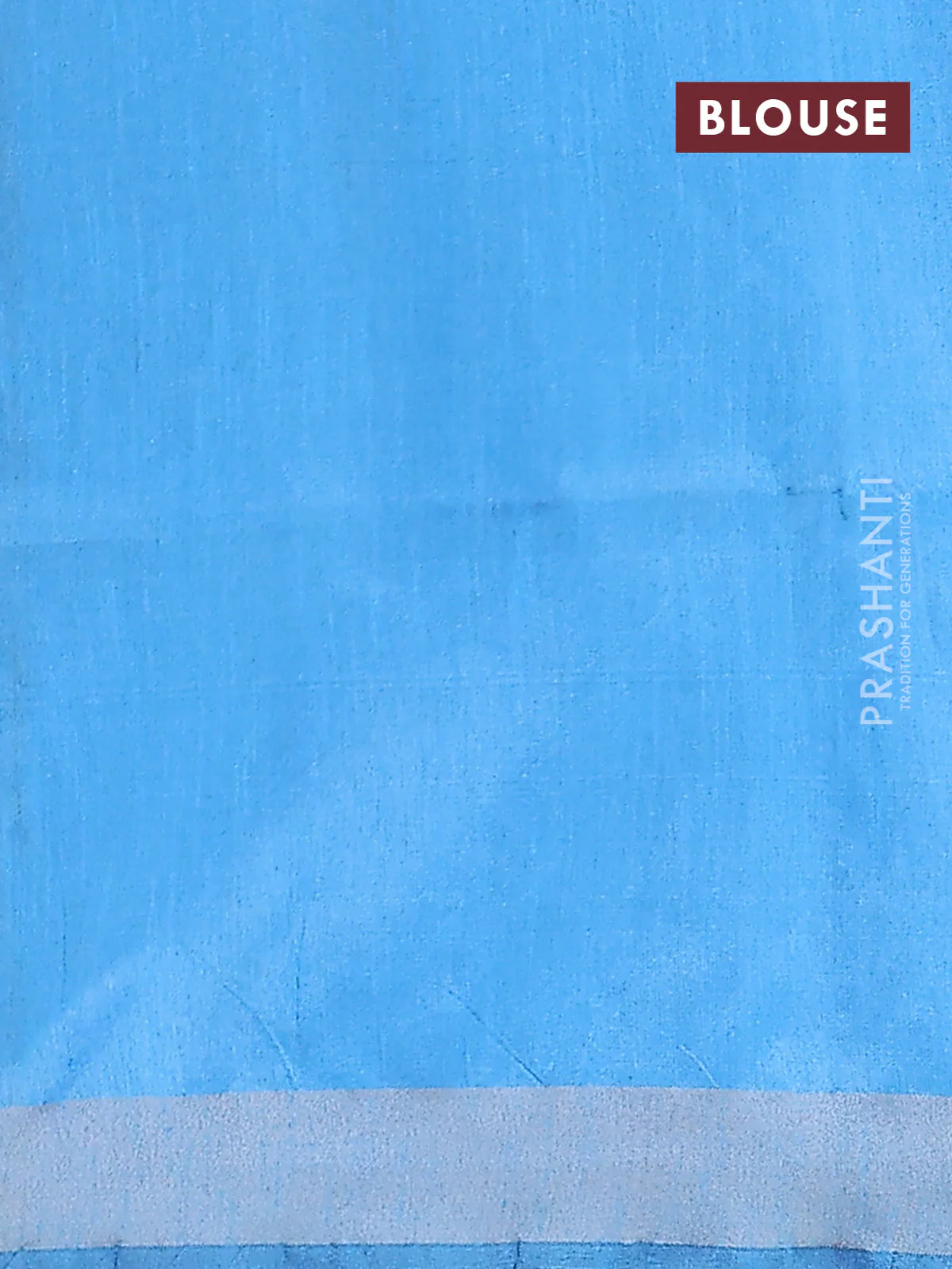 Semi dupion saree navy blue and blue with allover zari weaves and zari woven border - Image 4