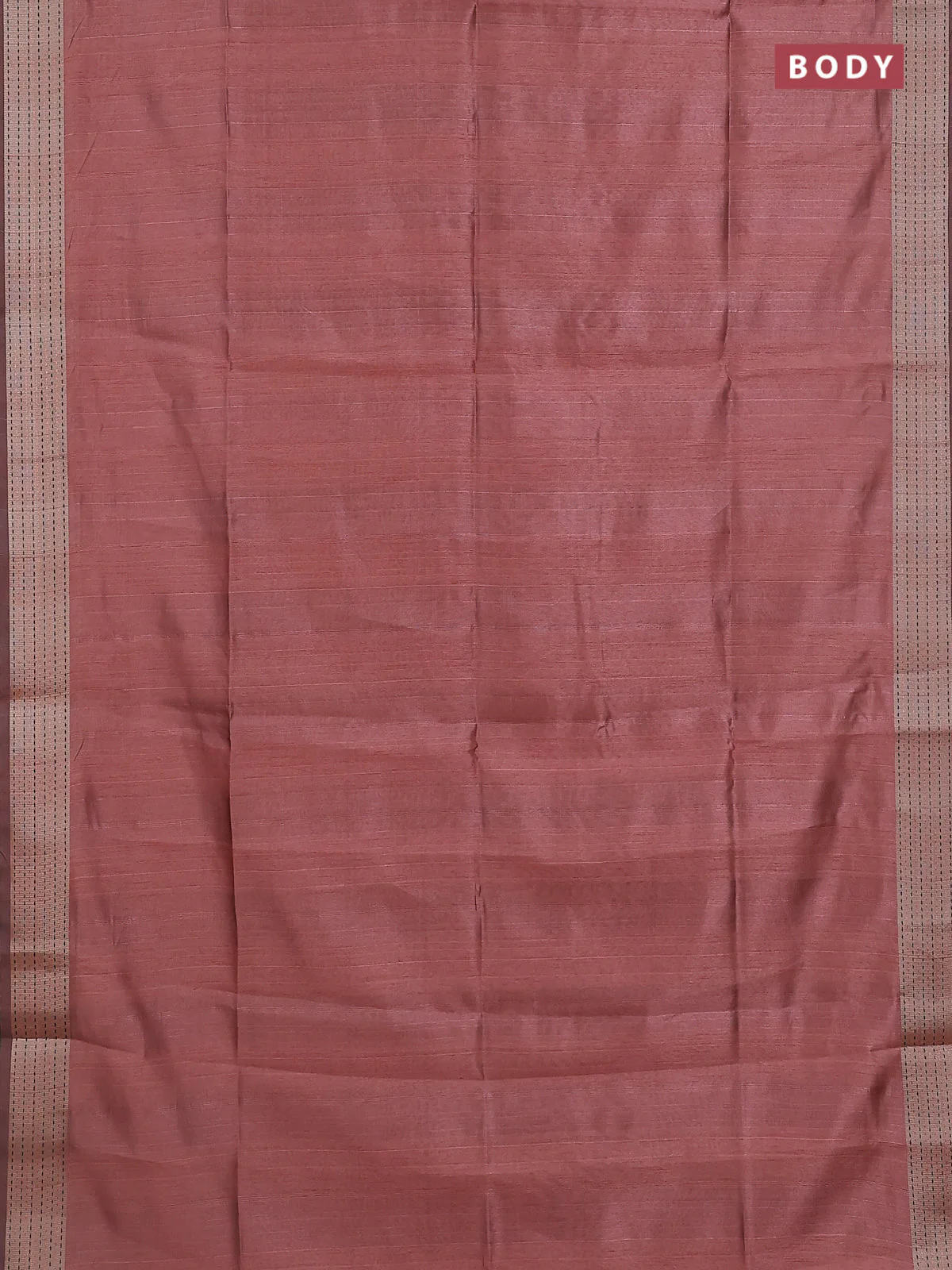 Semi dupion saree pastel maroon with plain body and madhubani printed pallu & kantha stitch work - Image 2