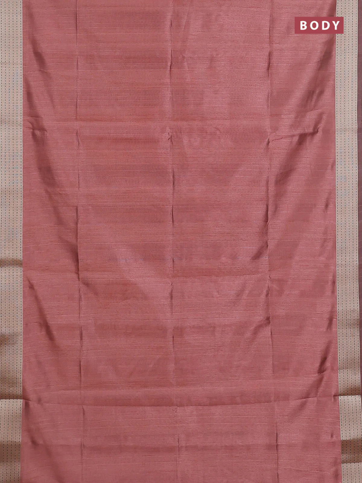 Semi dupion saree pastel maroon with plain body and madhubani printed pallu & kantha stitch work - Image 2