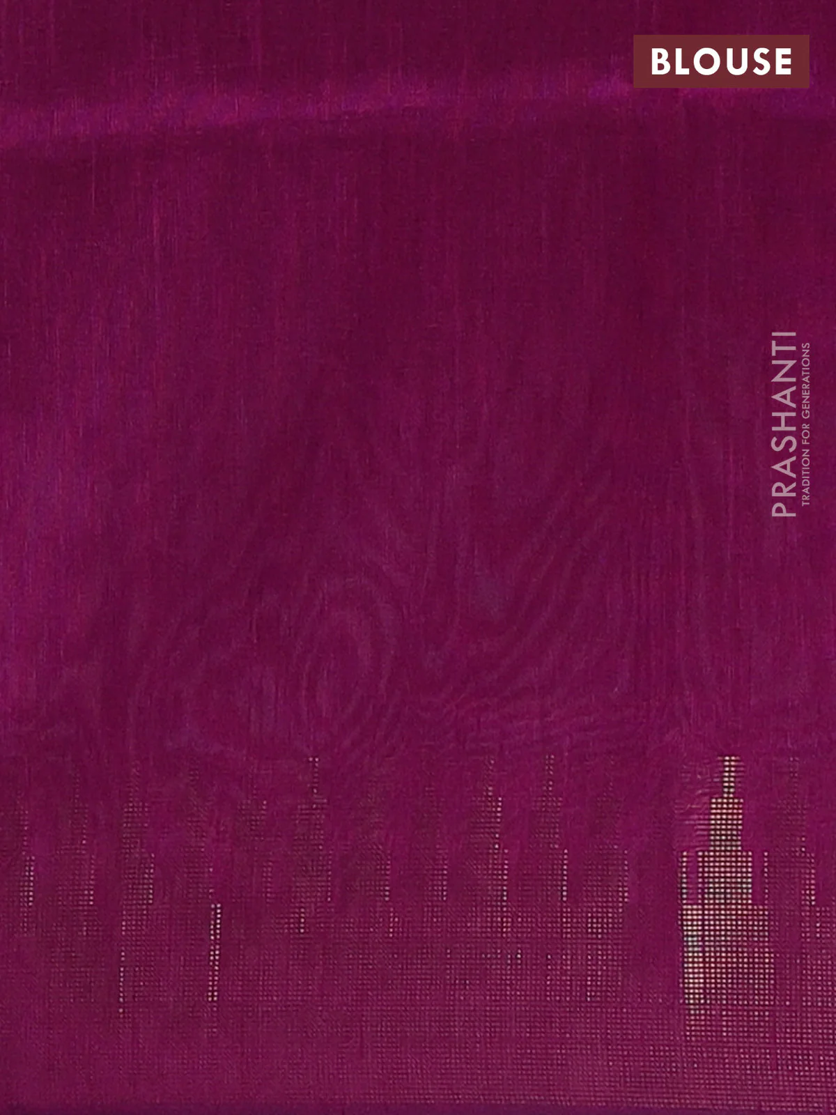 Semi dupion saree pastel pink and purple with allover zari weaves and temple zari woven border - Image 4