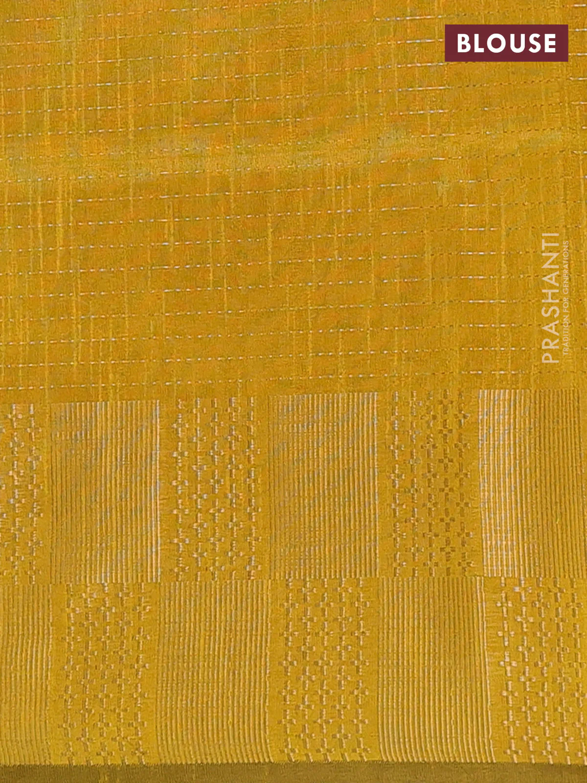 Semi dupion saree pink and yellow with allover zari stripes pattern and zari woven border - Image 4