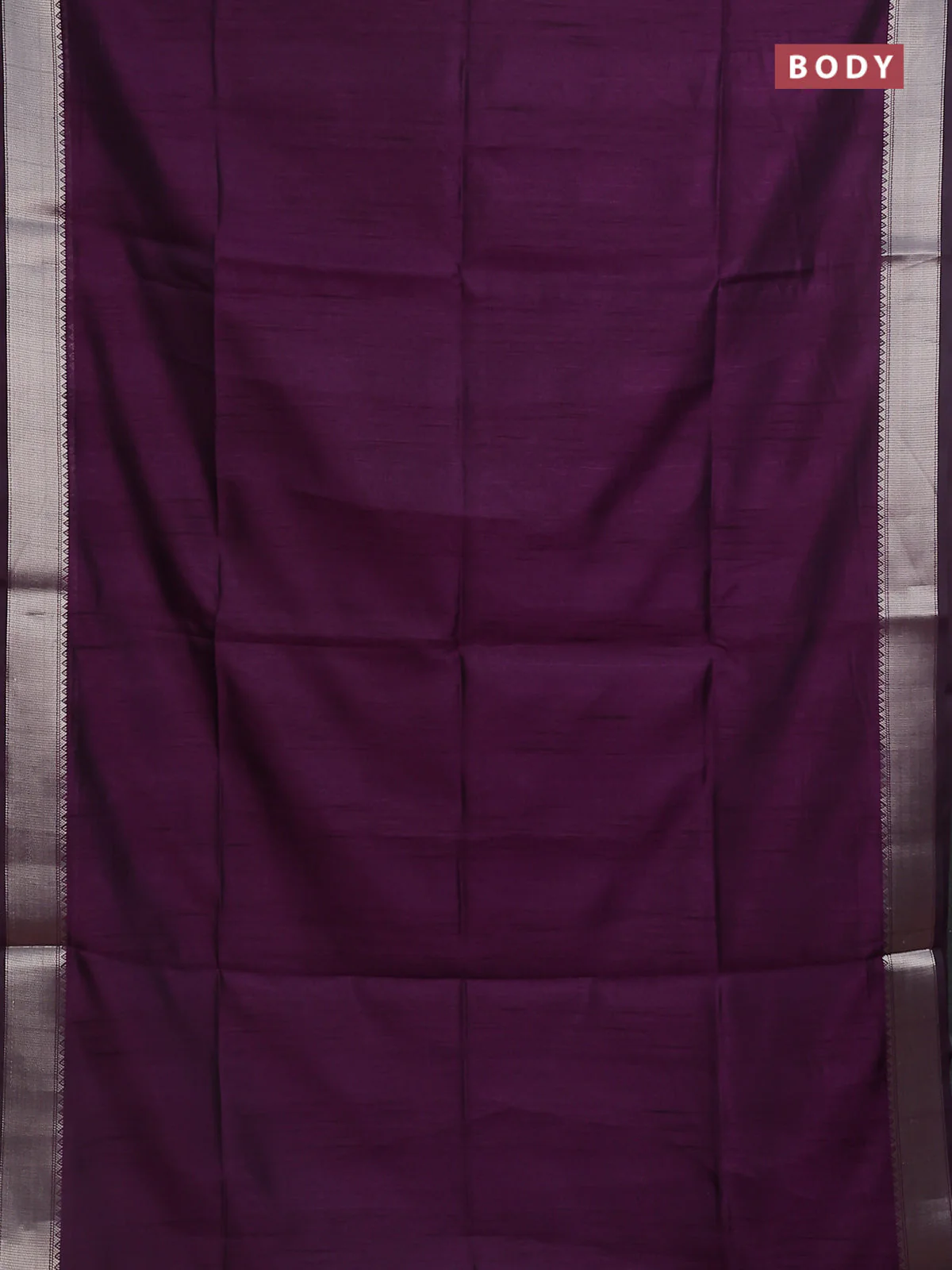 Semi dupion saree purple and beige with plain body and madhubani printed pallu & blouse - Image 2