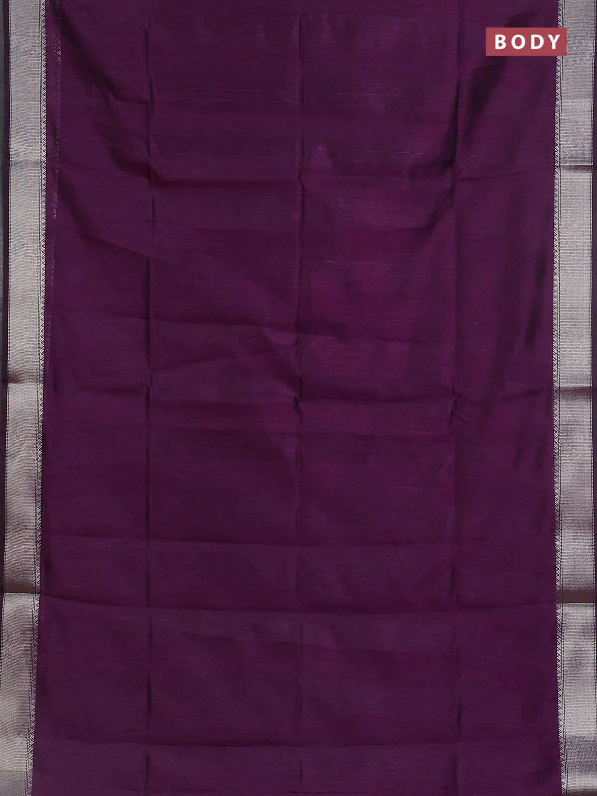 Semi dupion saree purple with plain body and madhubani printed pallu & blouse - Image 2