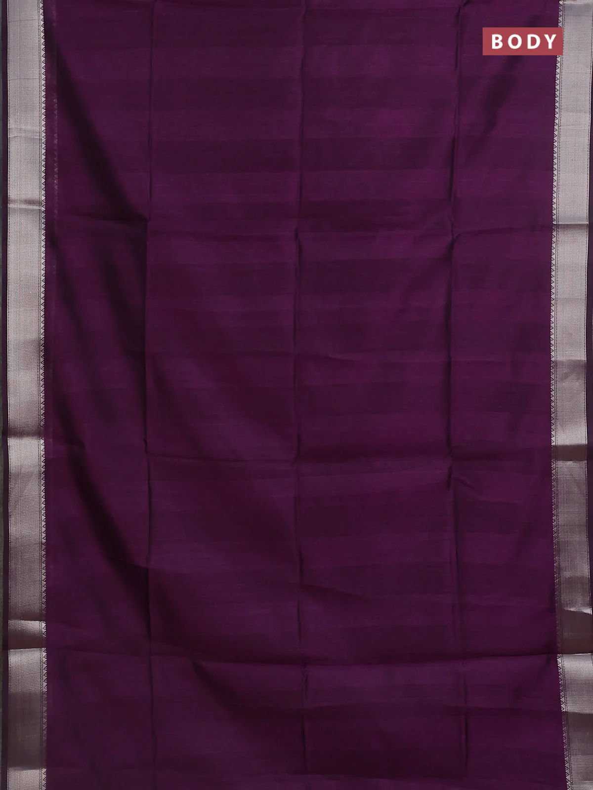 Semi dupion saree purple with plain body and madhubani printed pallu & blouse - Image 2