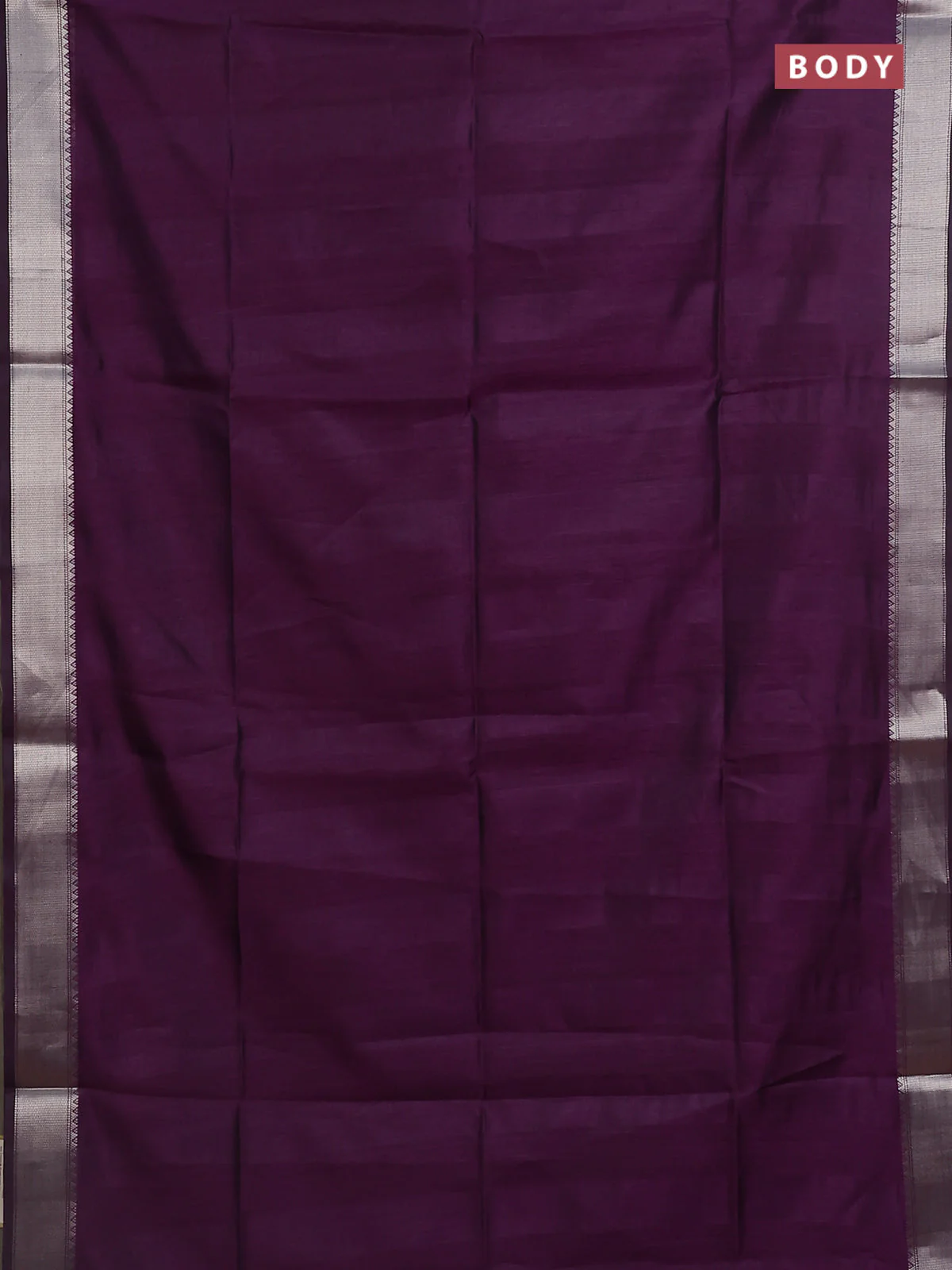 Semi dupion saree purple with plain body and madhubani printed pallu & blouse - Image 2