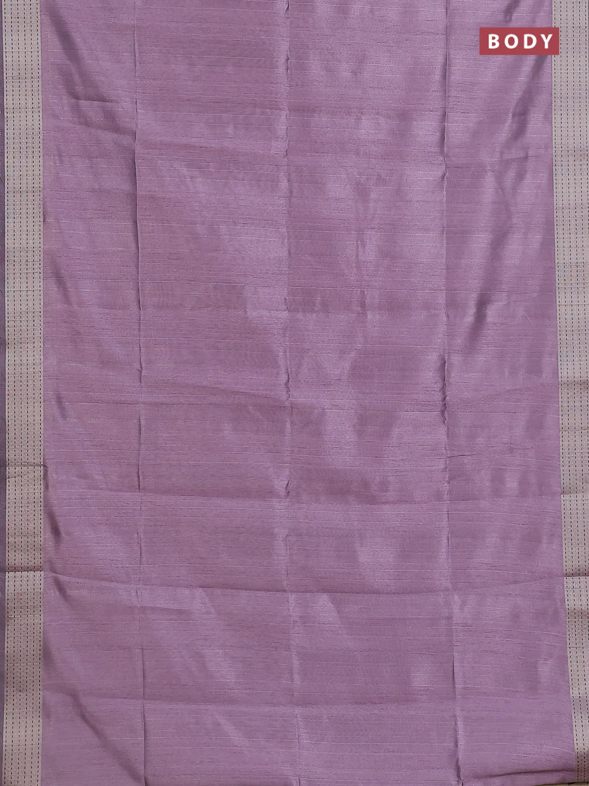 Semi dupion saree purple with plain body and madhubani printed pallu & kantha stitch work - Image 2