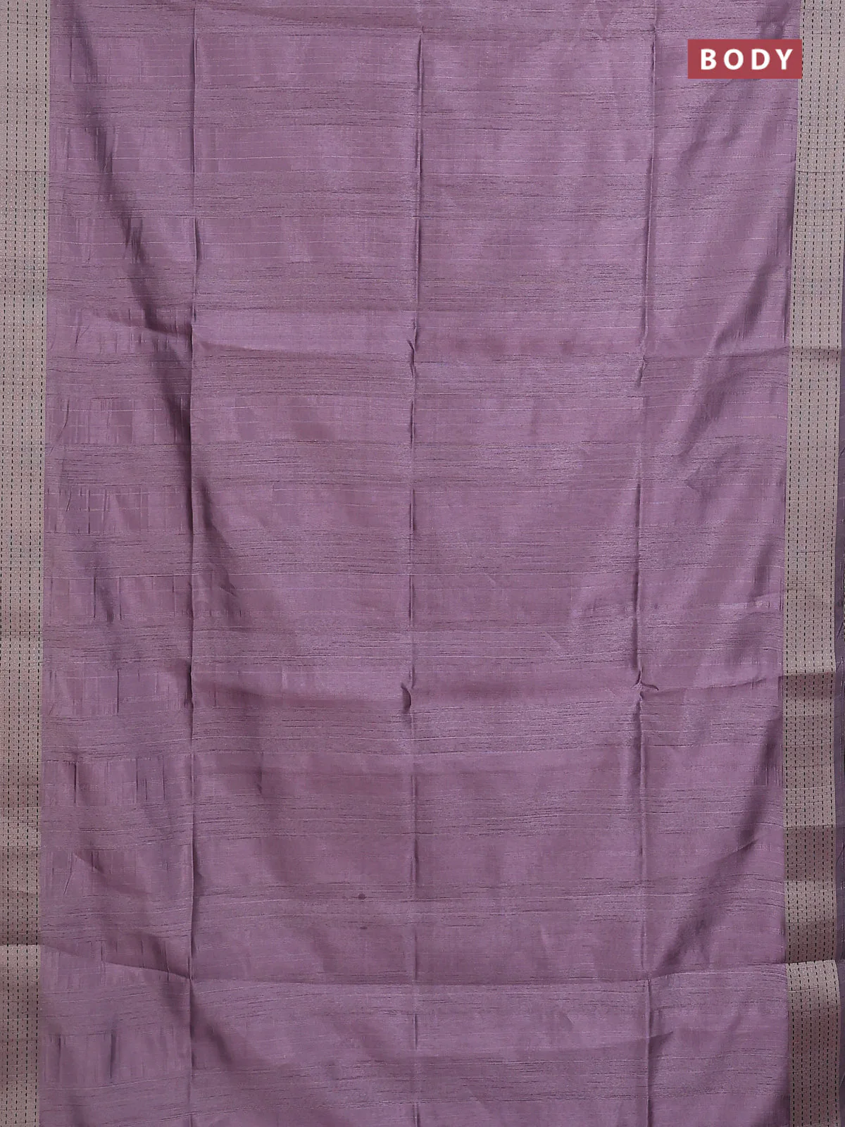 Semi dupion saree purple with plain body and madhubani printed pallu & kantha stitch work - Image 2
