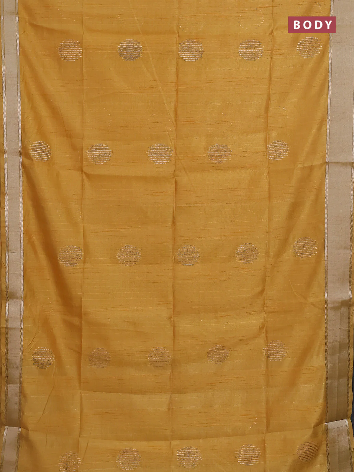 Semi dupion saree sandal with zari woven buttas and madhubani printed pallu & blouse - Image 2