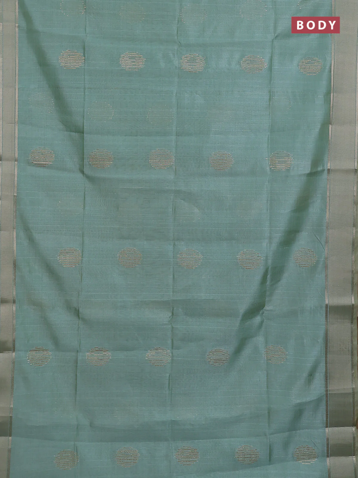Semi dupion saree teal green with zari woven buttas and madhubani printed pallu & blouse - Image 2