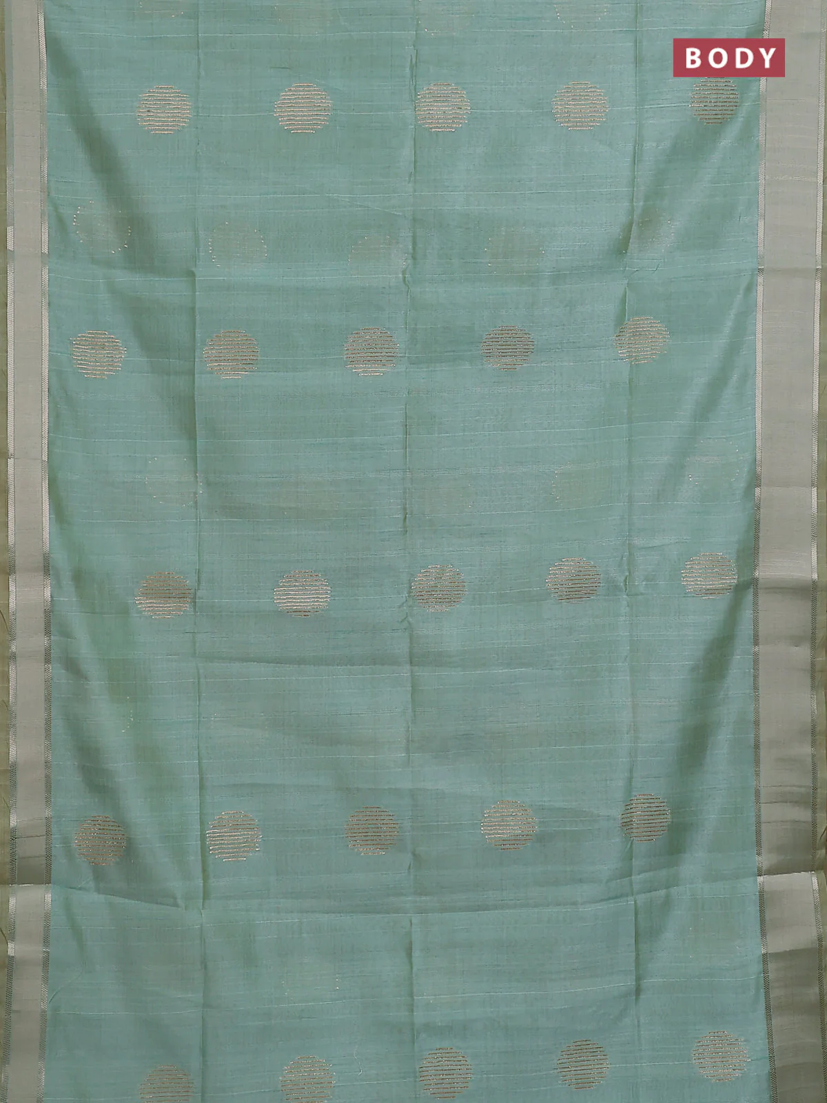 Semi dupion saree teal green with zari woven buttas and madhubani printed pallu & blouse - Image 2