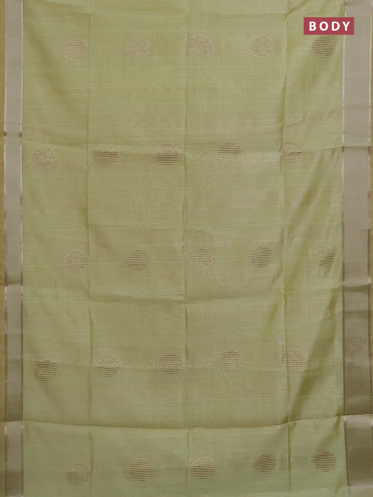 Semi dupion saree pale yellow with zari woven buttas and madhubani printed pallu & blouse - Image 2