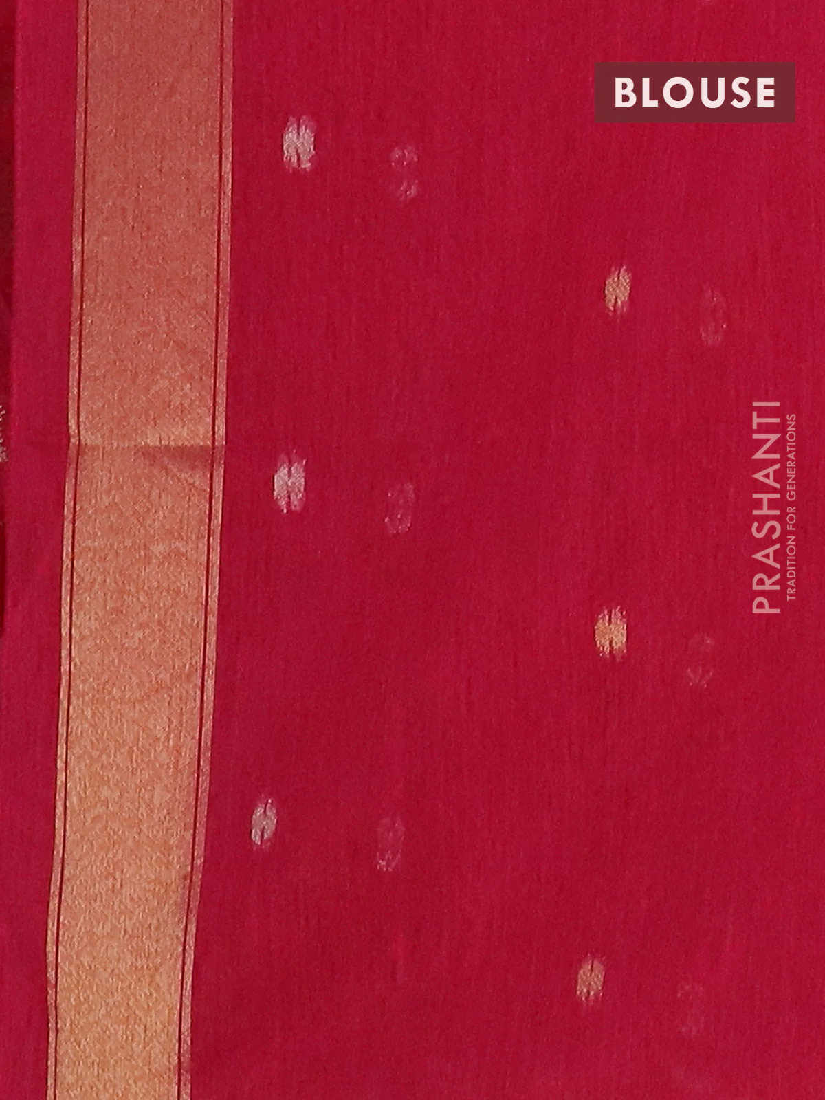 Semi jute linen saree pink with zari woven floral buttas and zari woven border - Image 4