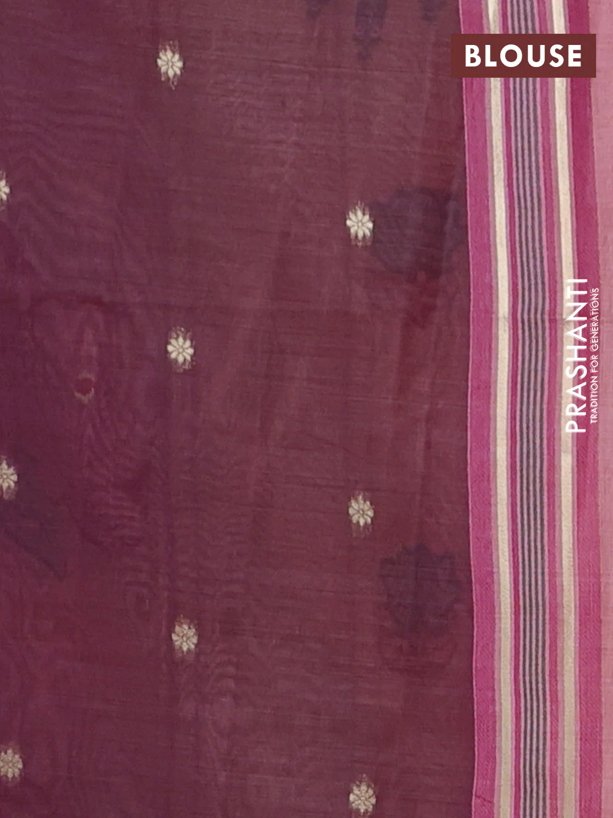 Semi jute silk saree pastel pink and wine shade with thread woven floral buttas and floral design weaving pallu - Image 4