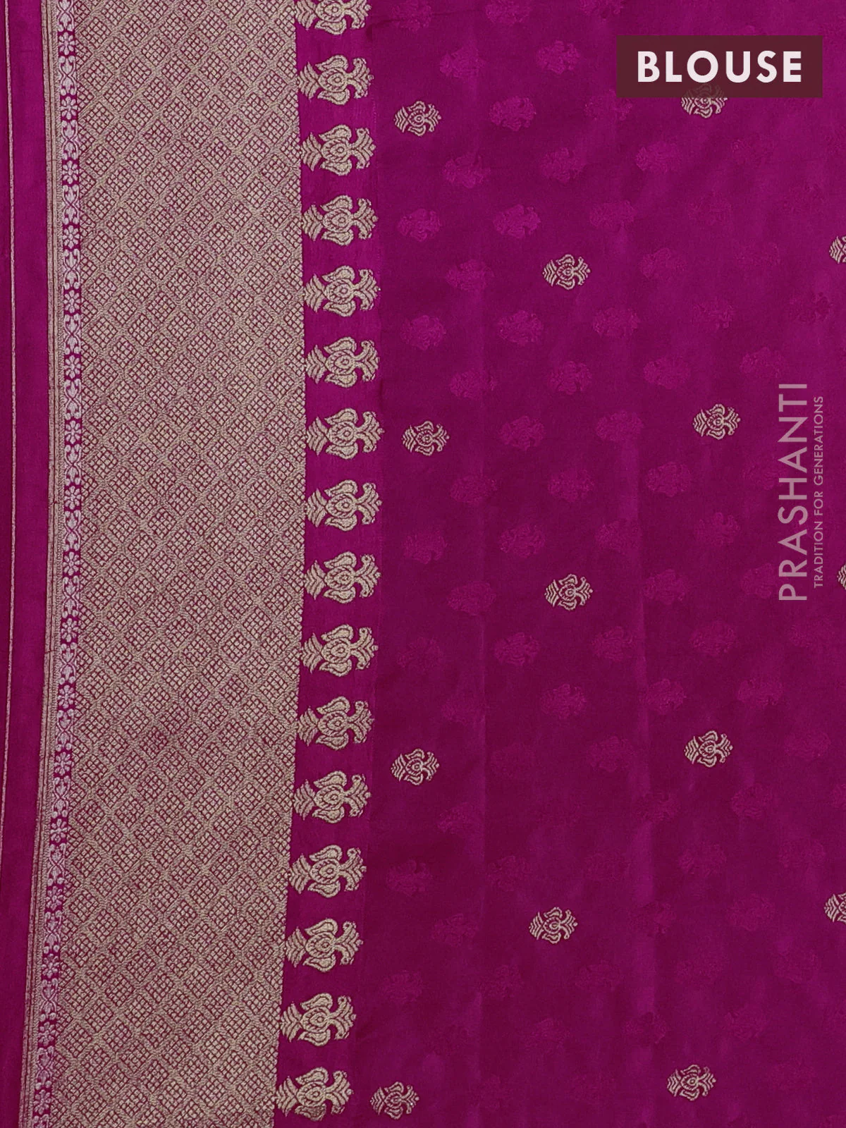 Semi kanchipuram partly saree pink with allover silver & zari weaves and rettapet zari woven border - Image 5