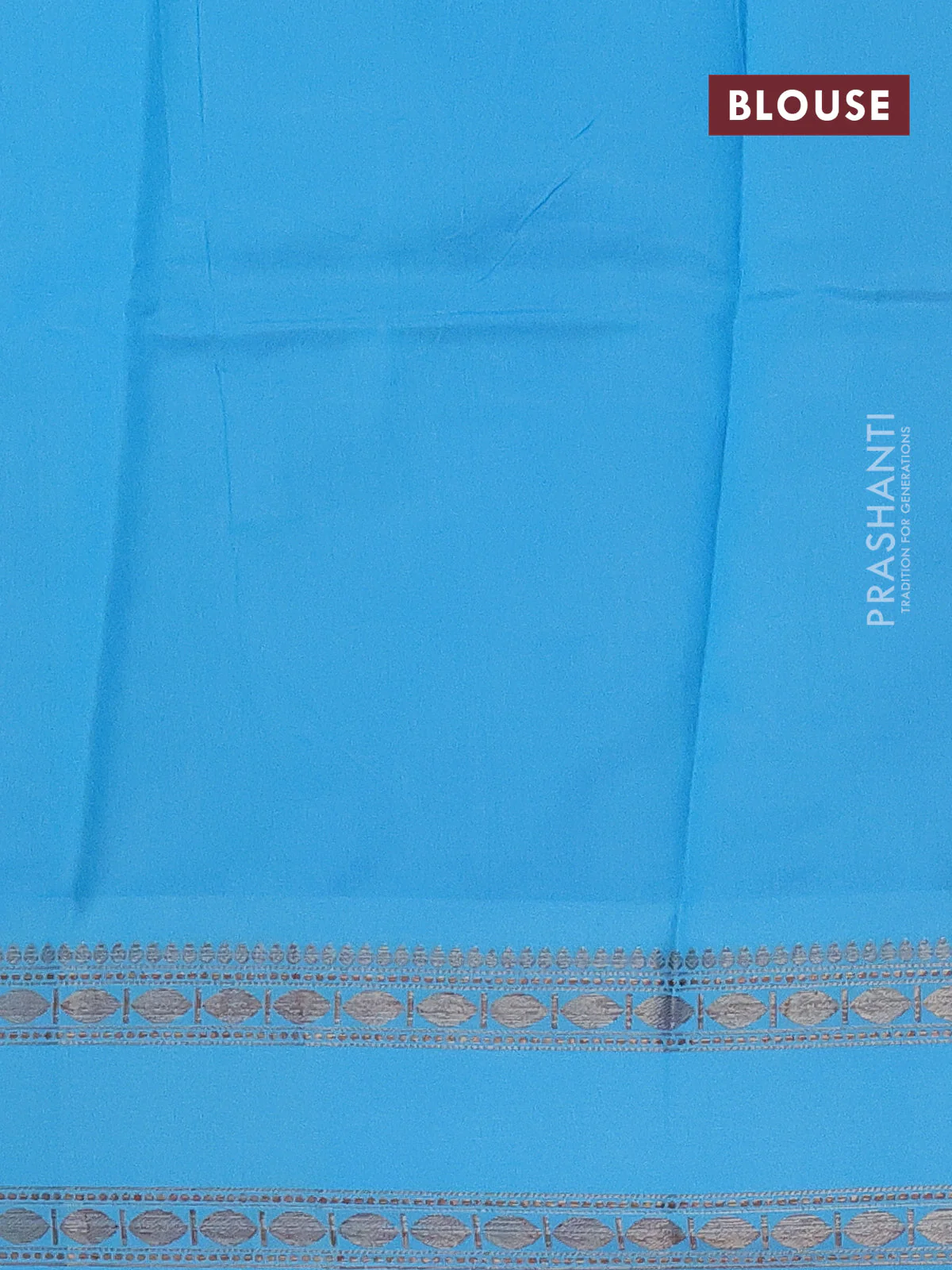 Semi kanchipuram silk saree candy pink and light blue with allover floral digital prints and rettapet woven border - Image 4