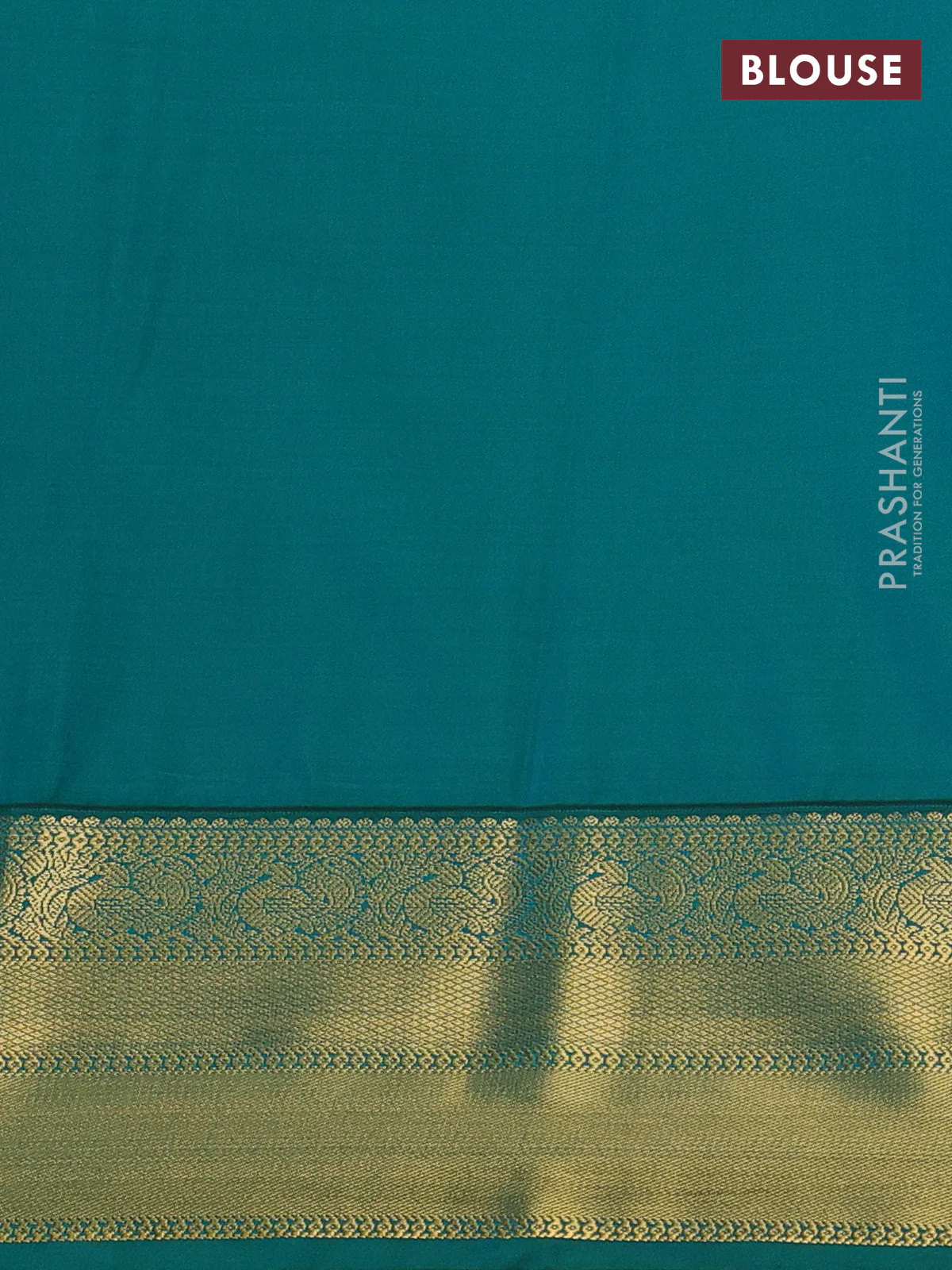 Semi kanchipuram silk saree dual shade of orange and teal green with zari woven buttas and zari woven korvai border - Image 3
