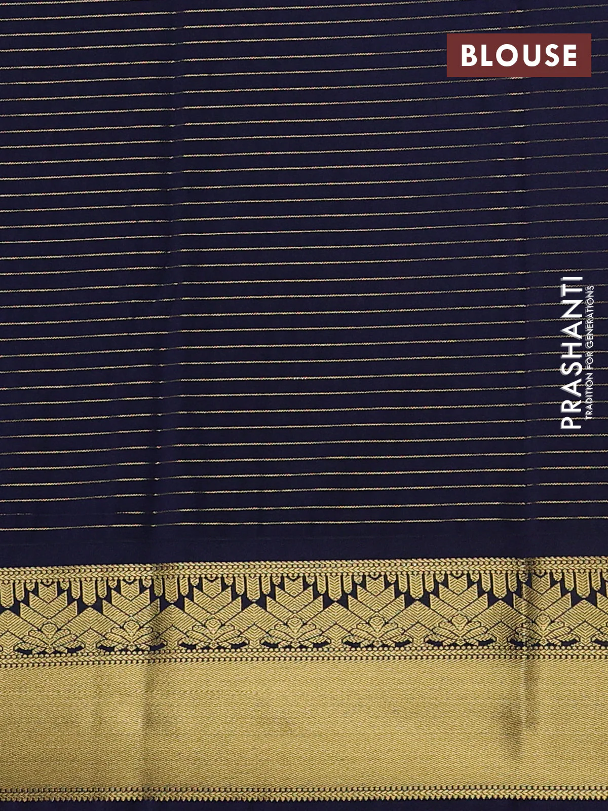 Semi kanchipuram silk saree green and blue with allover zari weaves & buttas and rich zari woven korvai border - Image 3