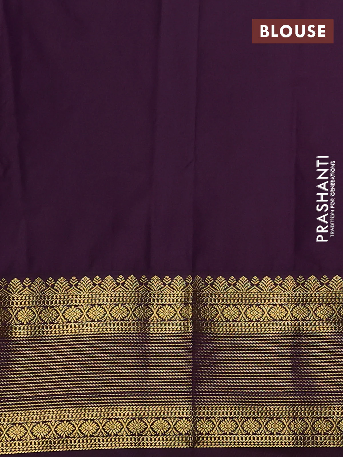 Semi kanchipuram silk saree green and purple with zari woven buttas and zari woven korvai border - Image 3