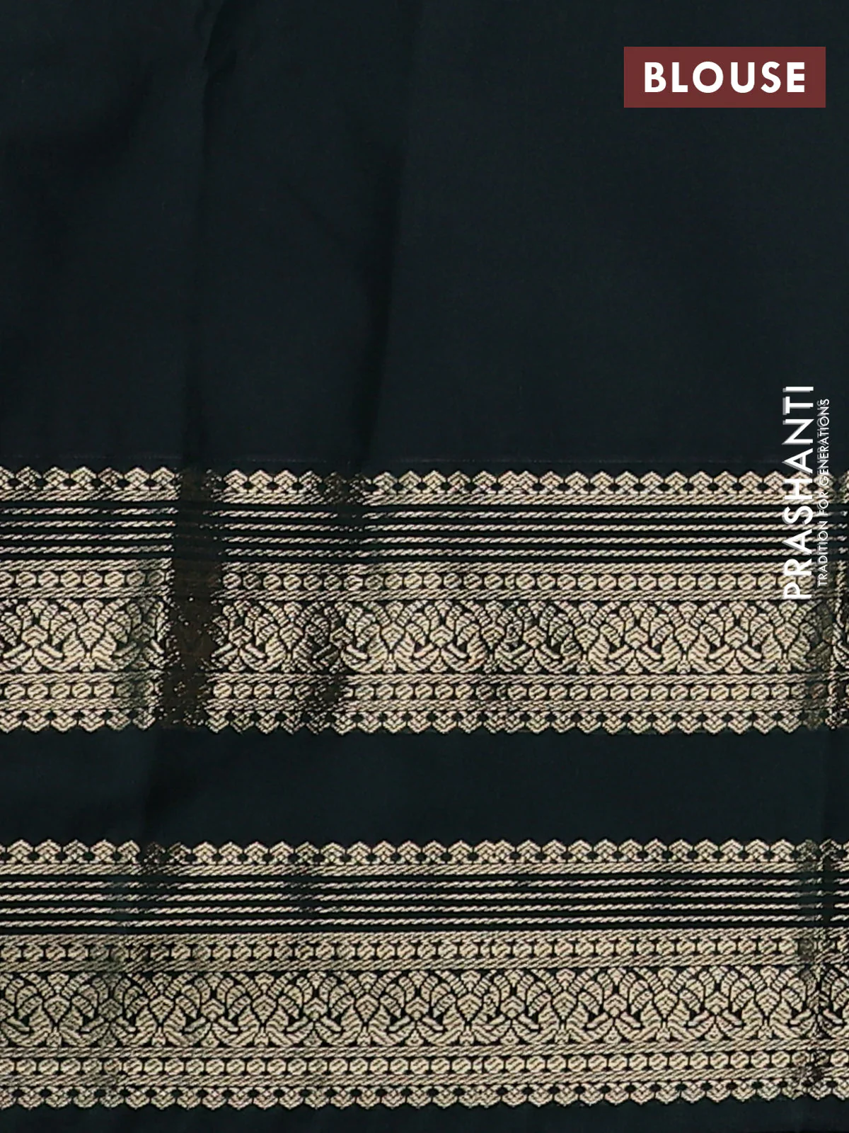 Semi kanchipuram silk saree magenta pink and bottle green with zari woven buttas and long zari woven border - Image 3