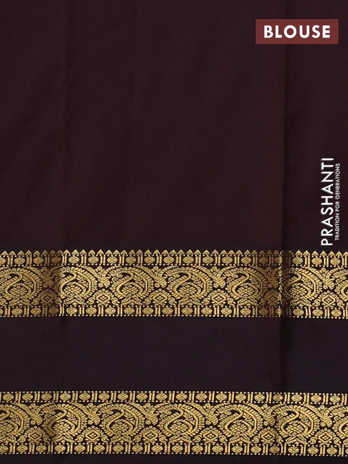 Semi kanchipuram silk saree pink and coffee brown with zari woven buttas and rettapet zari woven korvai border - Image 3