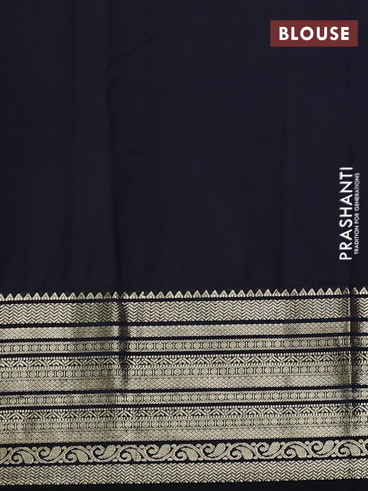 Semi kanchipuram silk saree pink and navy blue with allover zari woven buttas and zari woven korvai border - Image 3