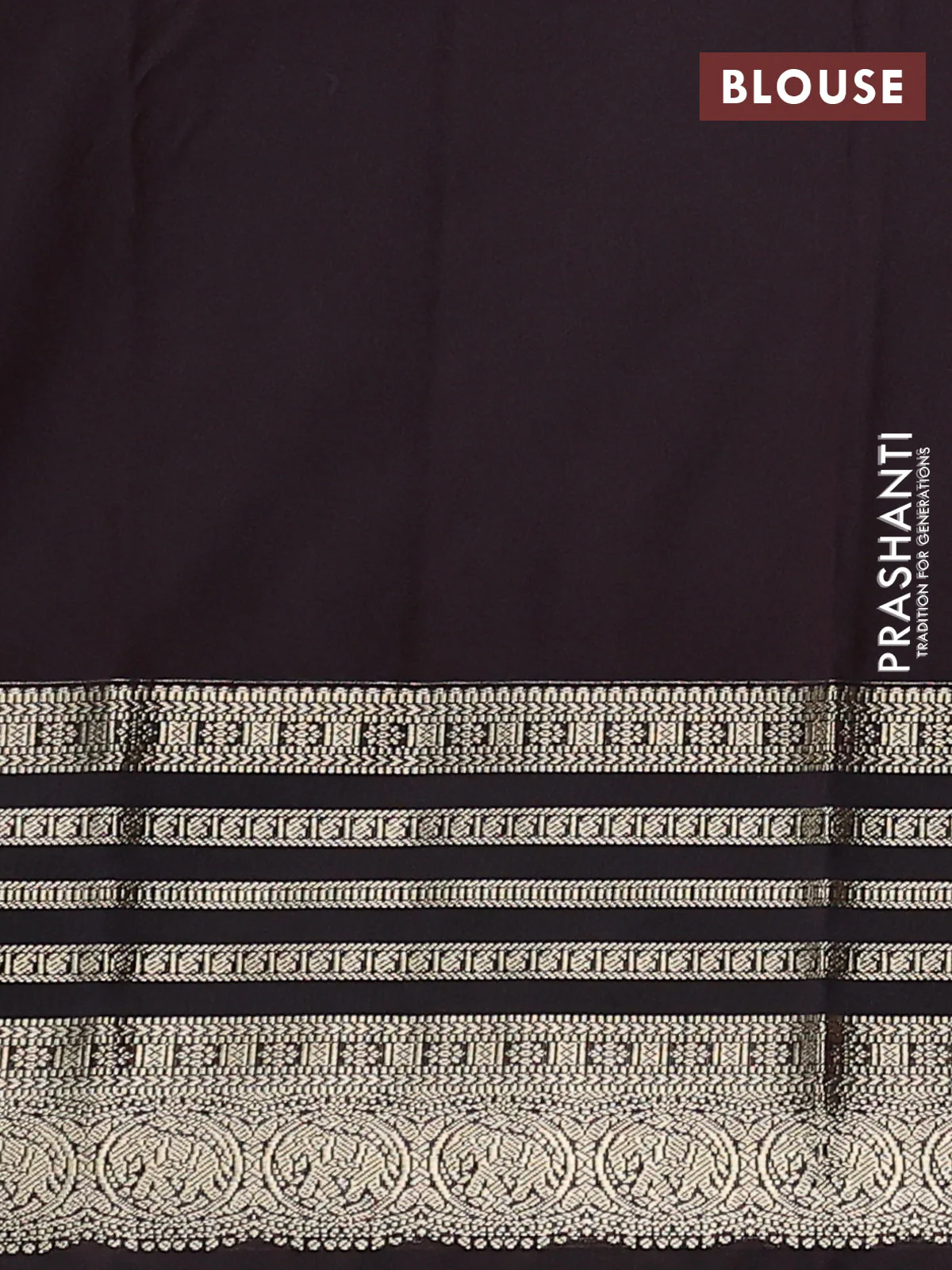 Semi kanchipuram silk saree reddish pink and coffee brown with zari woven buttas and zari woven korvai border - Image 3