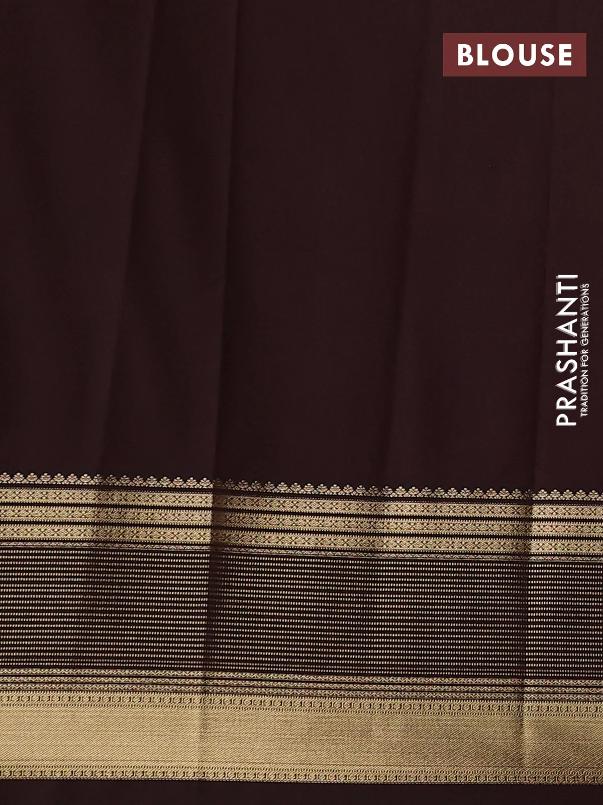 Semi kanchipuram silk saree rust shade and coffee brown with zari woven buttas and zari woven border - Image 3