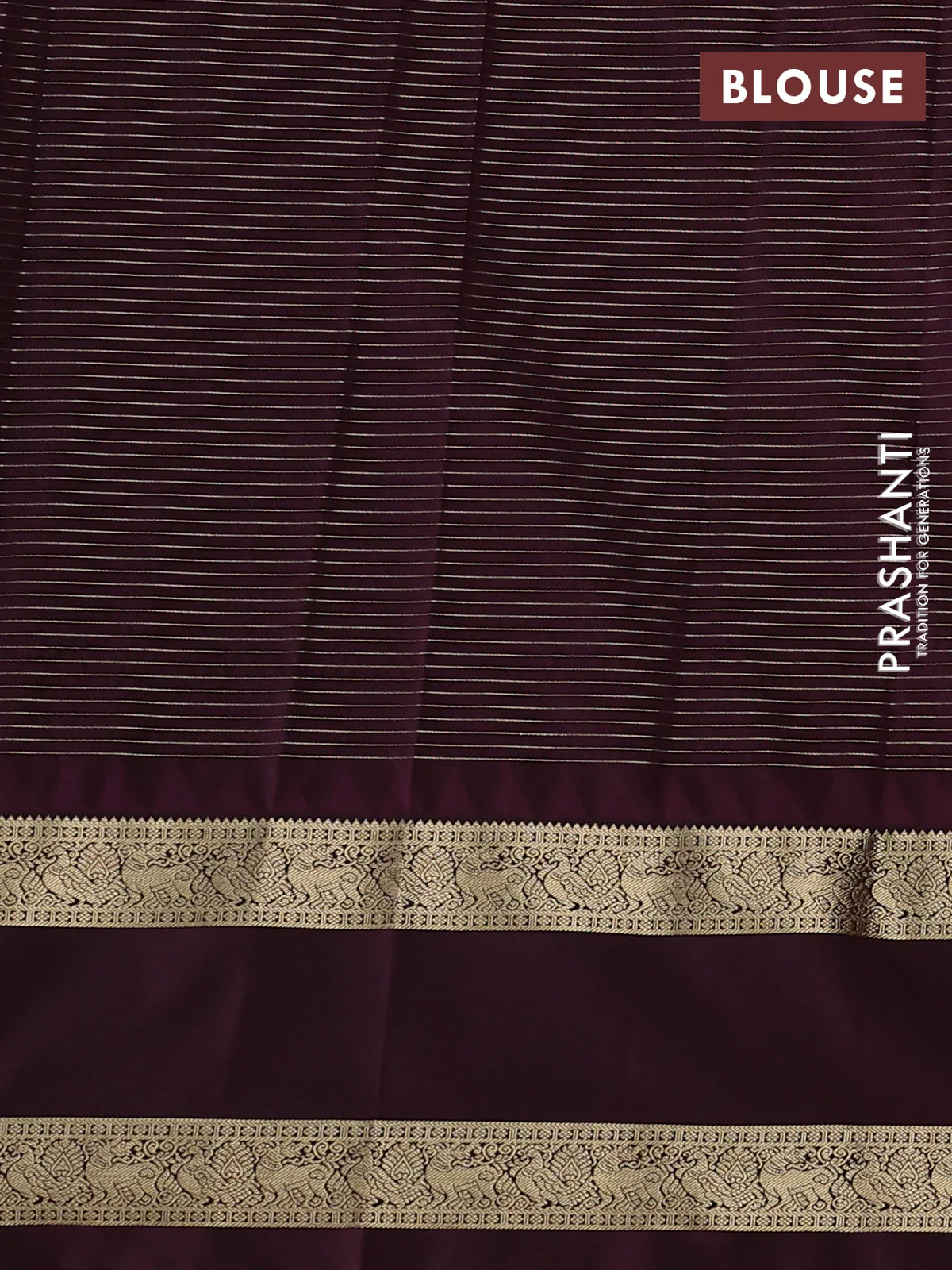 Semi kanchipuram silk saree rustic orange and wine shade with allover zari checks & buttas and temple design rettapet zari woven border - Image 3