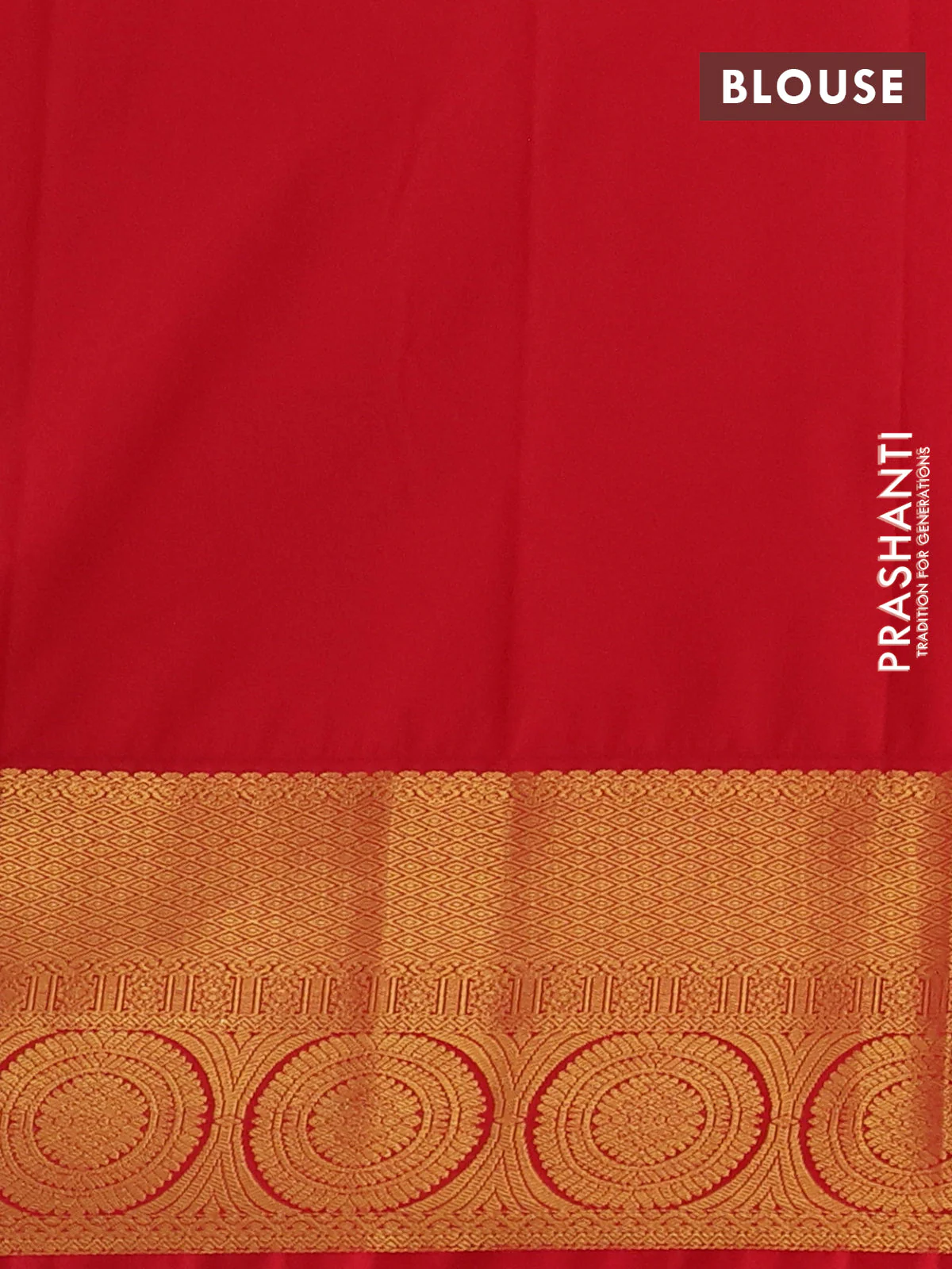 Semi kanchipuram silk saree teal blue and red with allover zari woven buttas and zari woven korvai border - Image 3