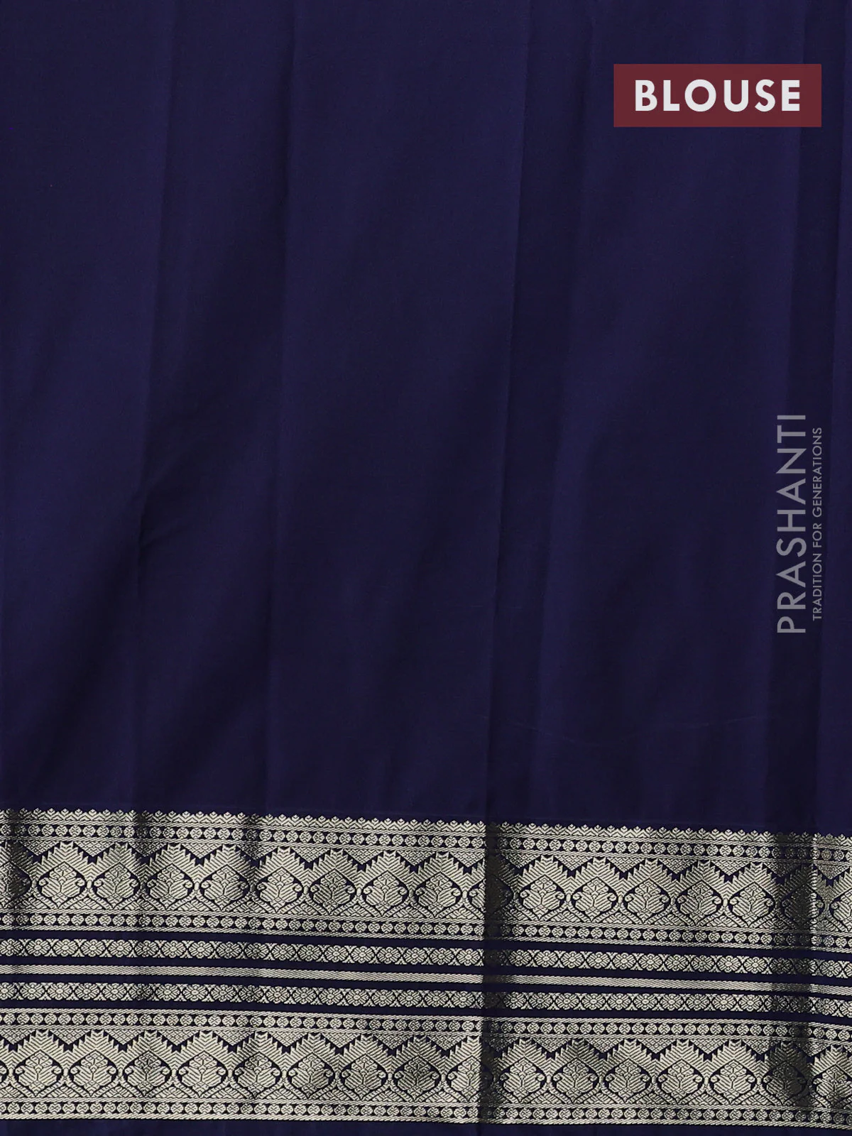 Semi kanchipuram silk saree teal green and navy blue with zari woven buttas and zari woven border - Image 3