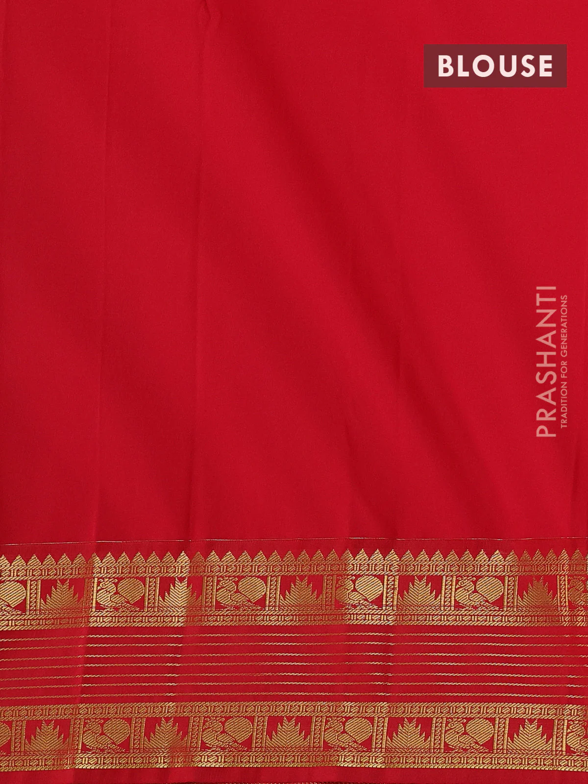 Semi kanchipuram silk saree teal green and red with allover zari checks & buttas and temple design rettapet zari woven border - Image 3