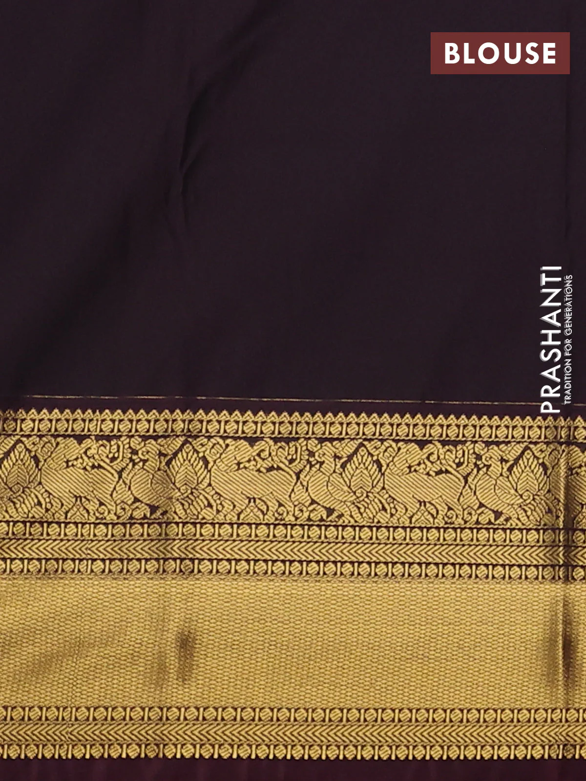 Semi kanchipuram silk saree tomato red and deep maroon with zari woven buttas and long rich zari woven border - Image 3