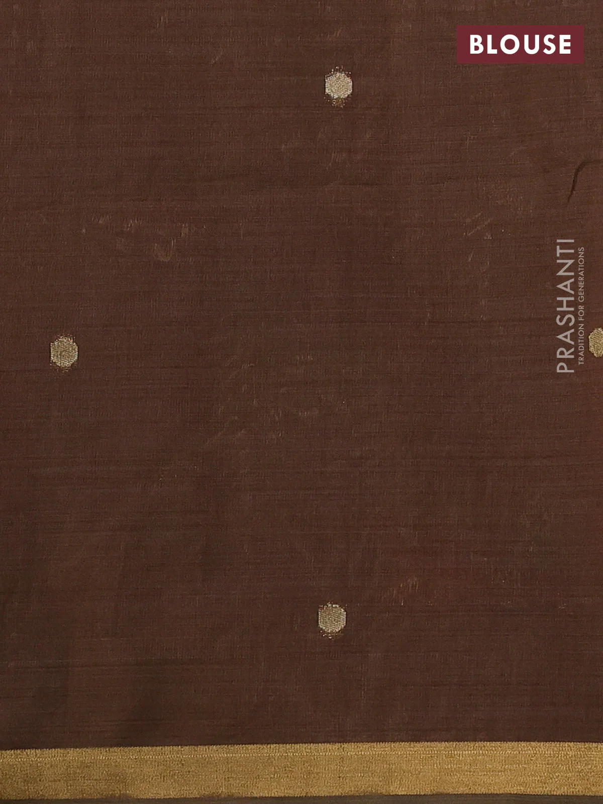 Semi linen saree beige and brown with allover thread weaves and paithani pallu - Image 3